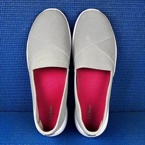 🔴 L.L BEAN BACK COVE Women`s Size 8M Grey White Slip On Walking Shoes 212712 - Picture 6 of 8
